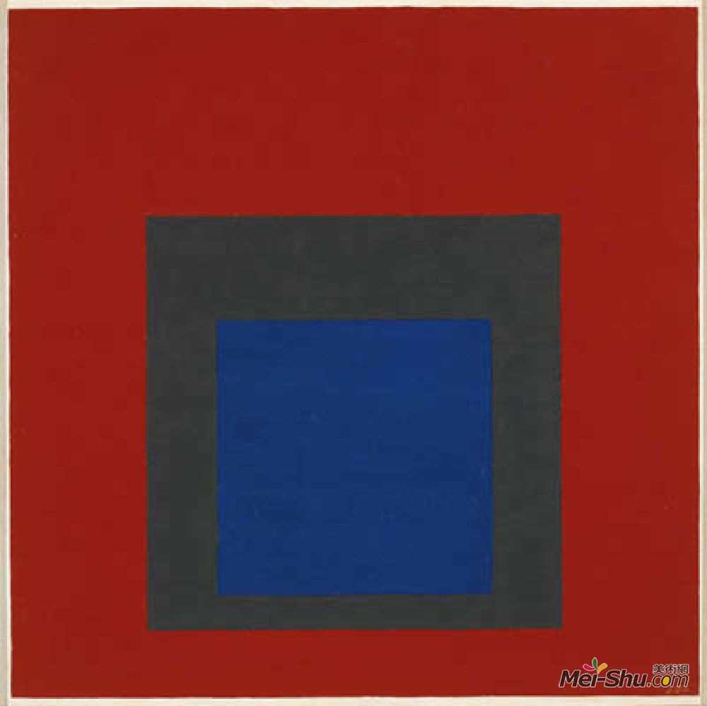 向正方形致敬》约瑟夫·亚伯斯(Josef Albers)高清作品欣赏_约瑟夫·亚伯 