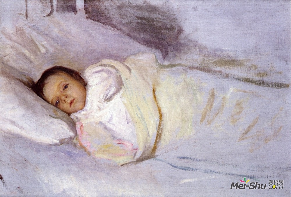 约瑟夫·德坎普(Joseph DeCamp)高清作品《艺术家女儿的肖像》