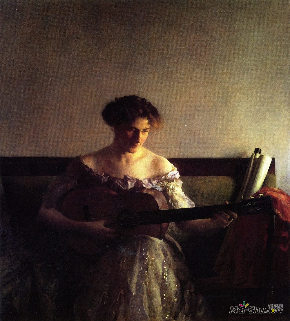 约瑟夫·德坎普(Joseph DeCamp)高清作品《吉他手》