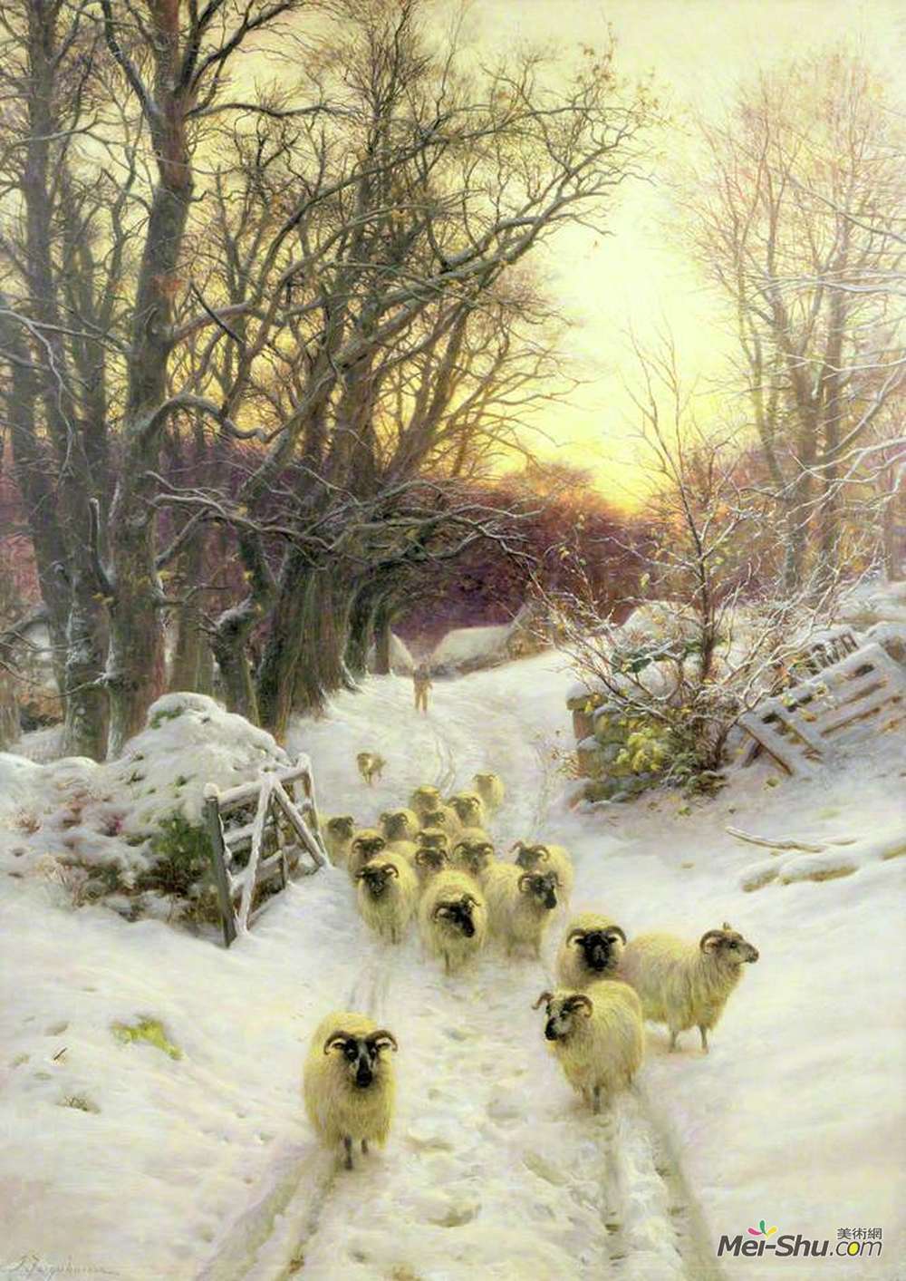 约瑟夫·法夸尔森(Joseph Farquharson)高清作品《太阳已经关闭了冬天的一天》