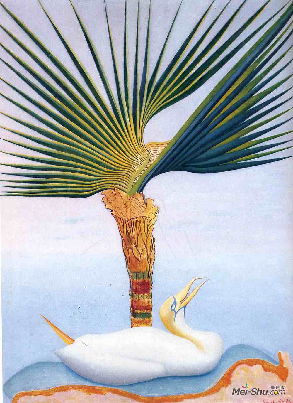 约瑟夫·斯特拉(Joseph Stella)高清作品《棕榈树与鸟》