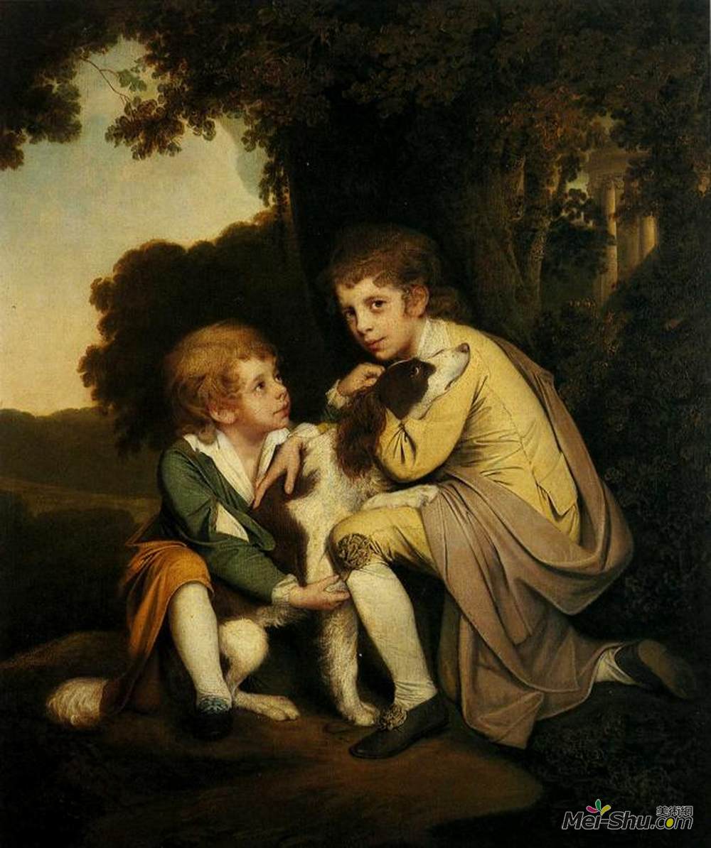 约瑟夫·莱特(Joseph Wright)高清作品《托马斯和约瑟夫皮克福德作为孩子》