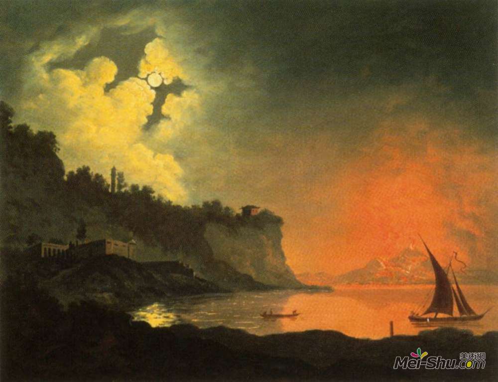 约瑟夫·莱特(joseph wright)高清作品:vesuvius from posillipo