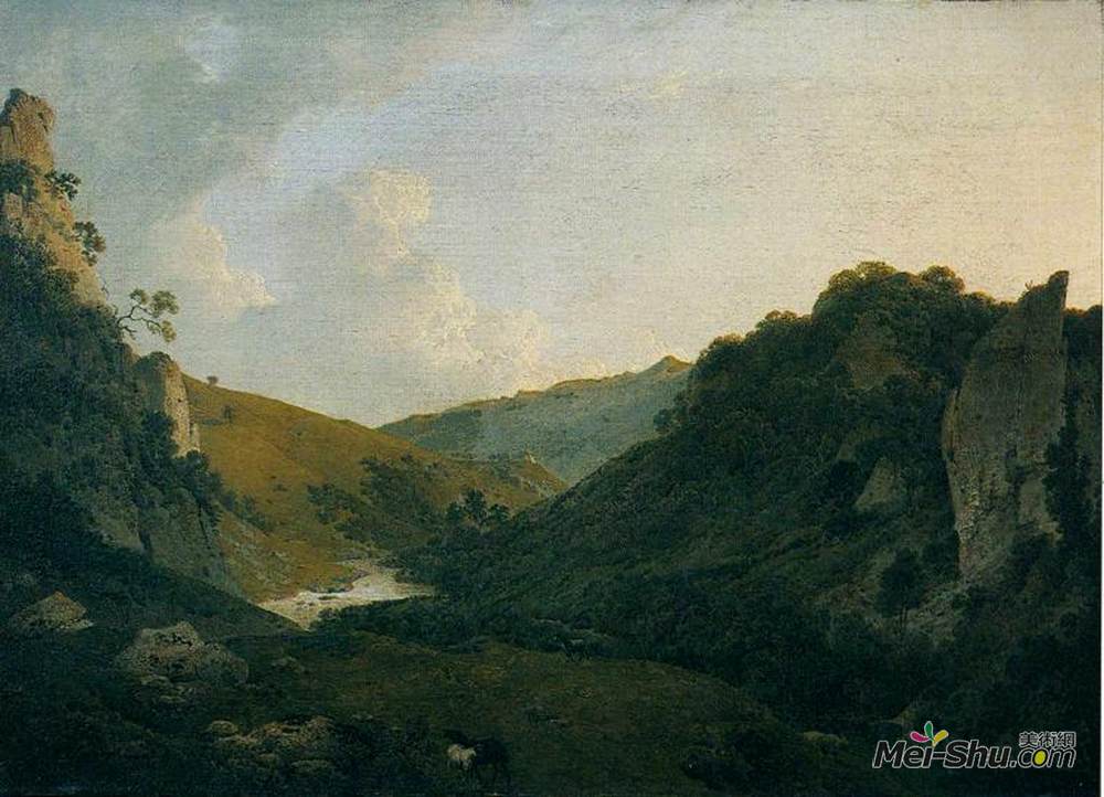 约瑟夫·莱特(Joseph Wright)高清作品《View in Dovedale》