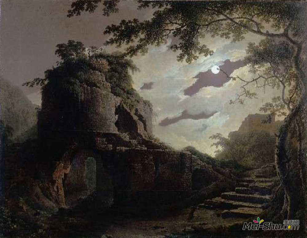 约瑟夫·莱特(Joseph Wright)高清作品《维吉尔墓》