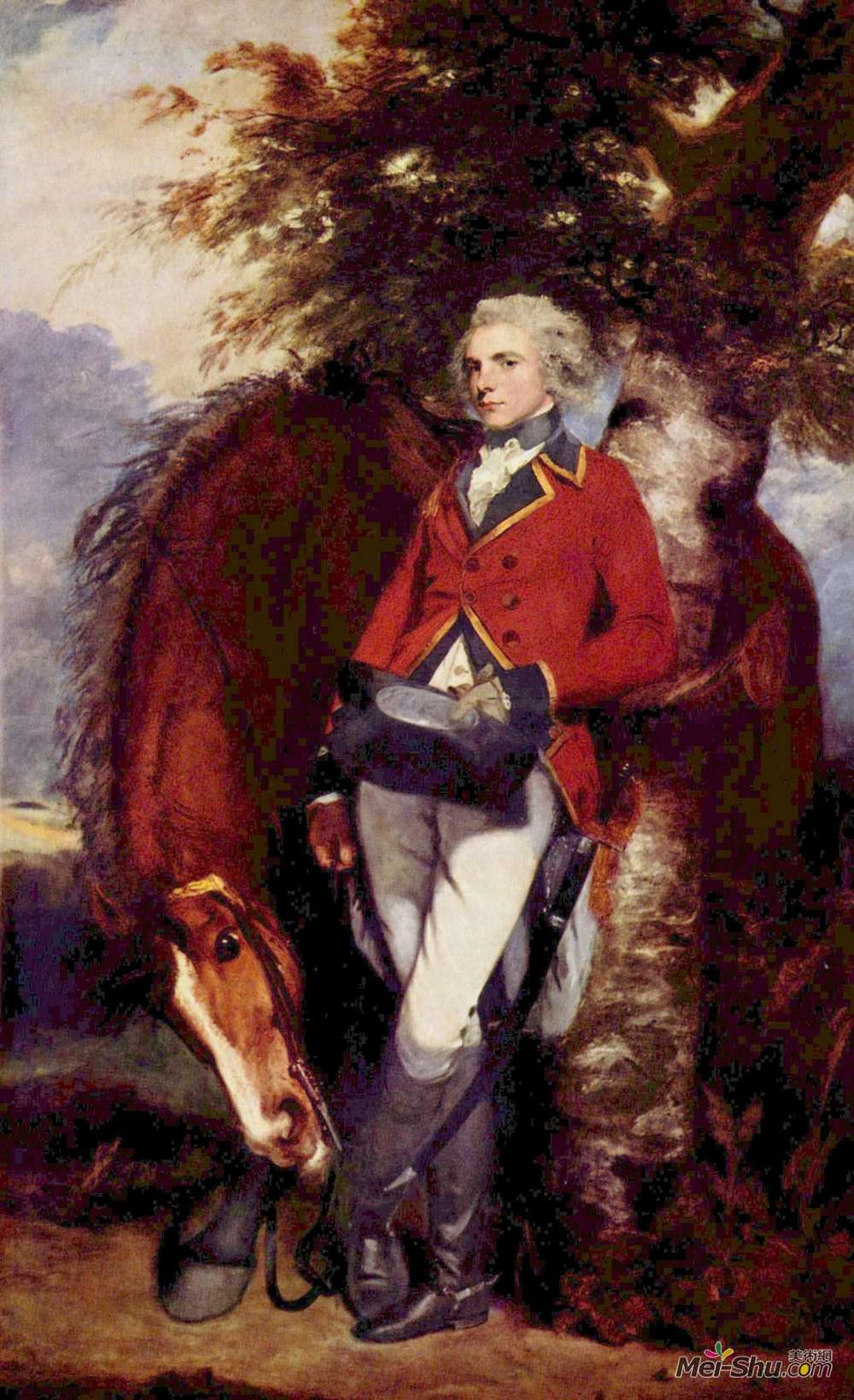 乔舒亚·雷诺兹(Joshua Reynolds)高清作品《Colonel George K. H. Coussmaker, Grenadier Guards》