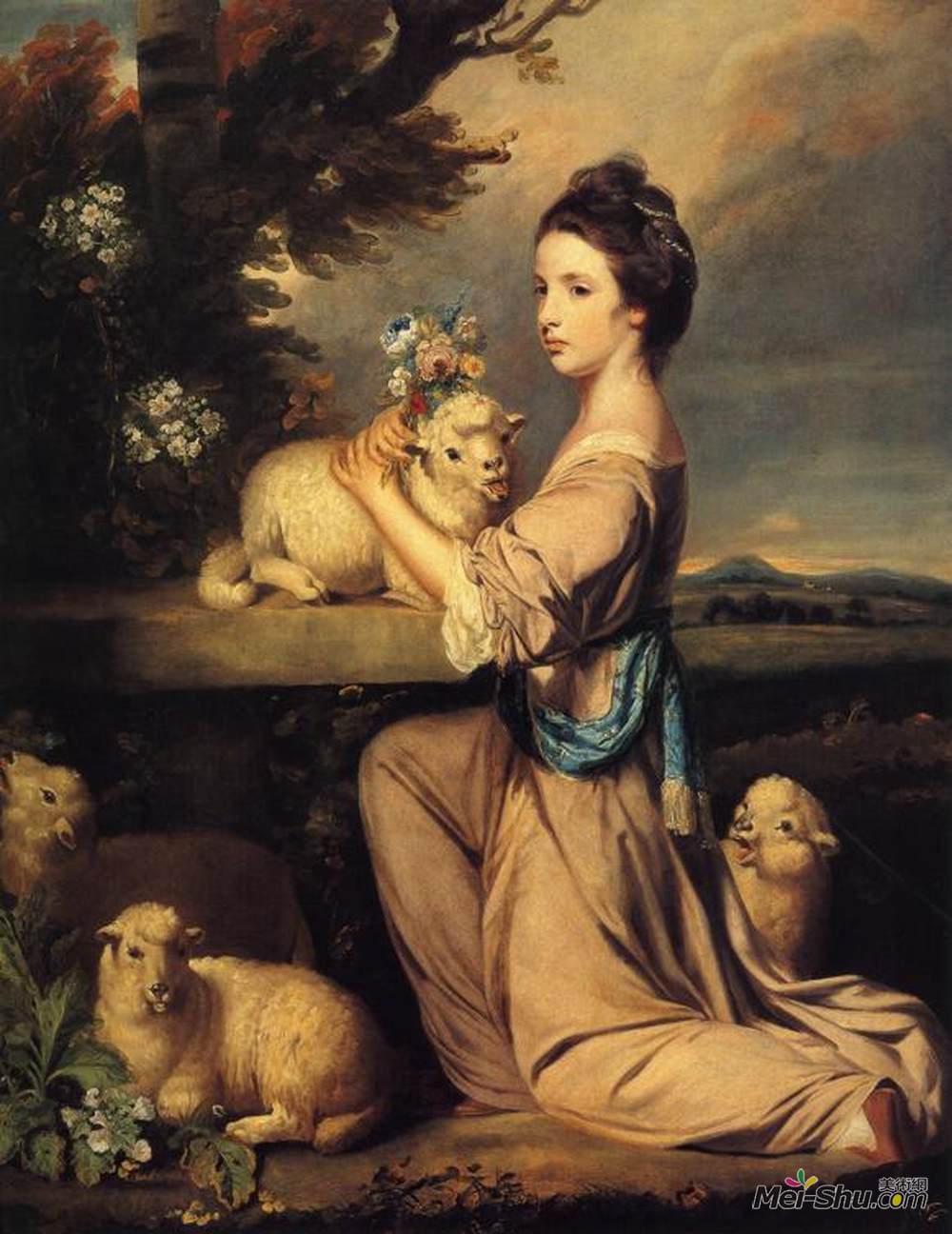 乔舒亚·雷诺兹(Joshua Reynolds)高清作品《玛丽夫人莱斯利》