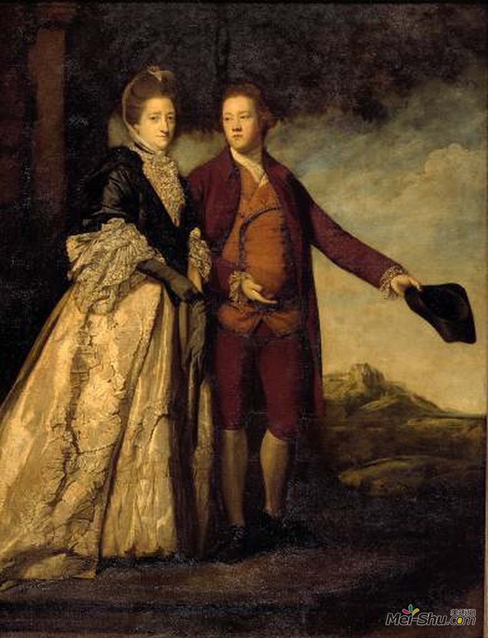 乔舒亚·雷诺兹(Joshua Reynolds)高清作品《Sir Watkin Williams-Wynn and his Mother》