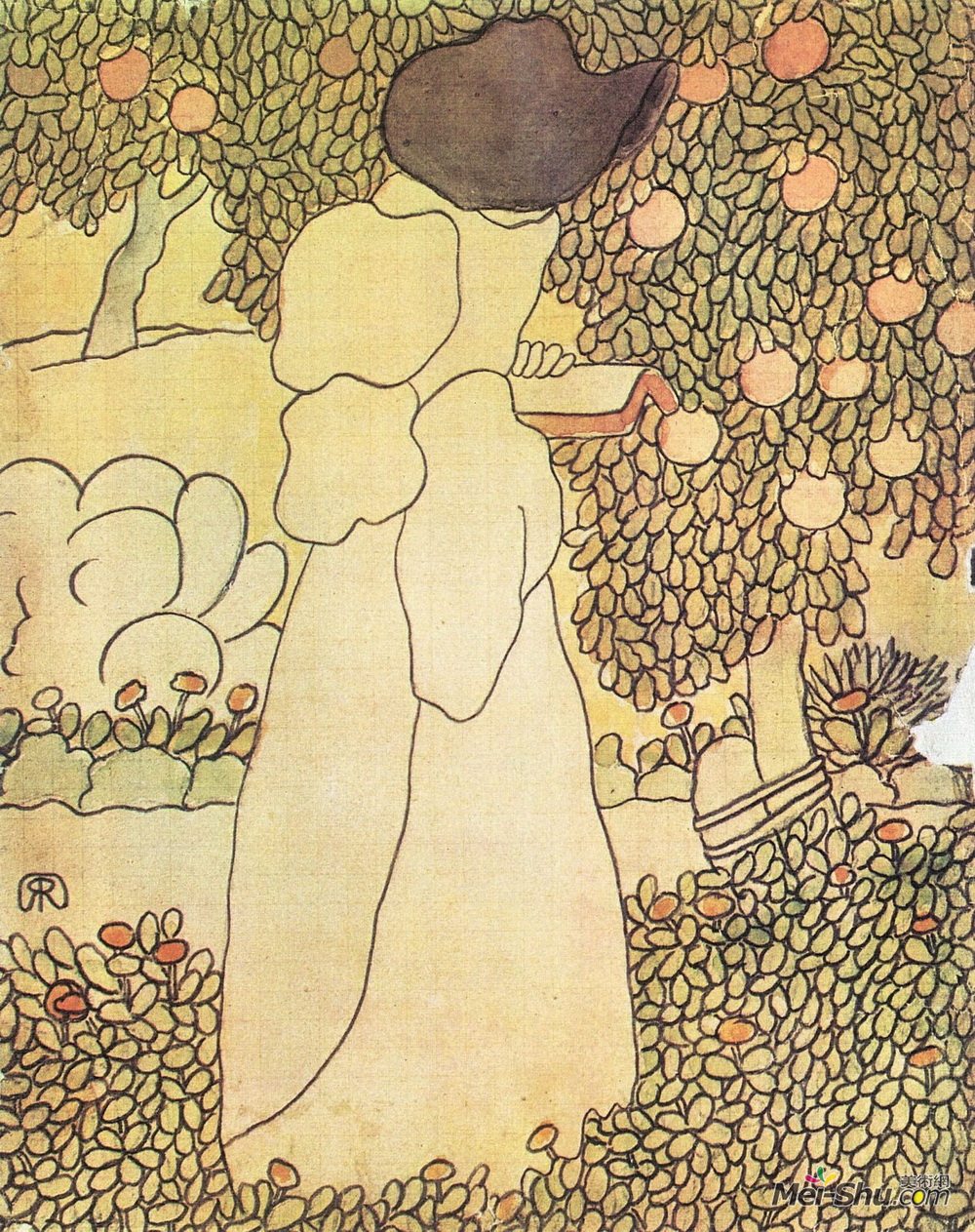 约瑟夫立普罗奈(Jozsef Rippl-Ronai)高清作品《花园里的淑女》