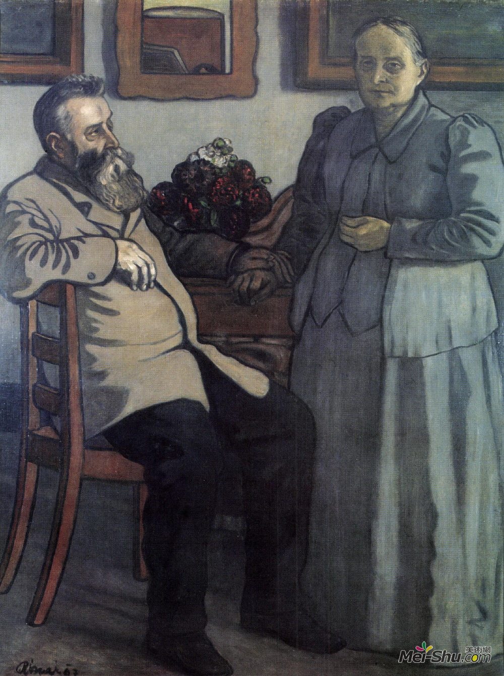 约瑟夫立普罗奈(Jozsef Rippl-Ronai)高清作品《我父母结婚四十年了》
