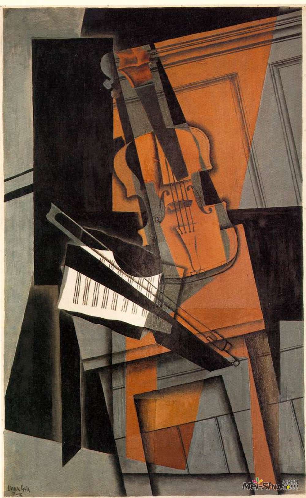 胡安·格里斯(Juan Gris)高清作品《小提琴》