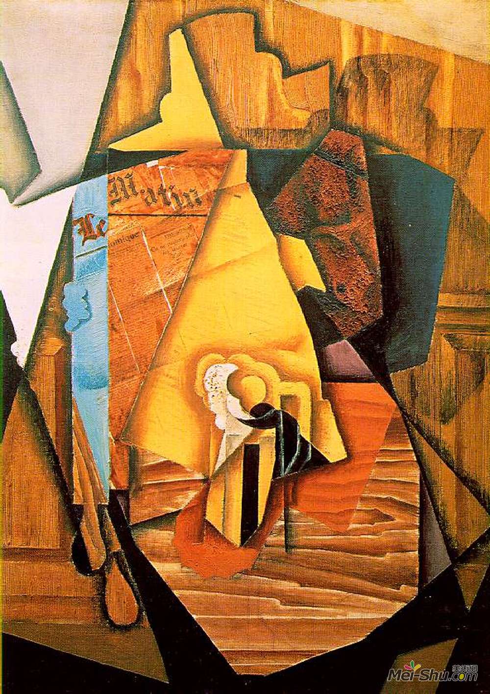 《咖啡馆里的男人》胡安·格里斯(juan gris)高清作品欣赏