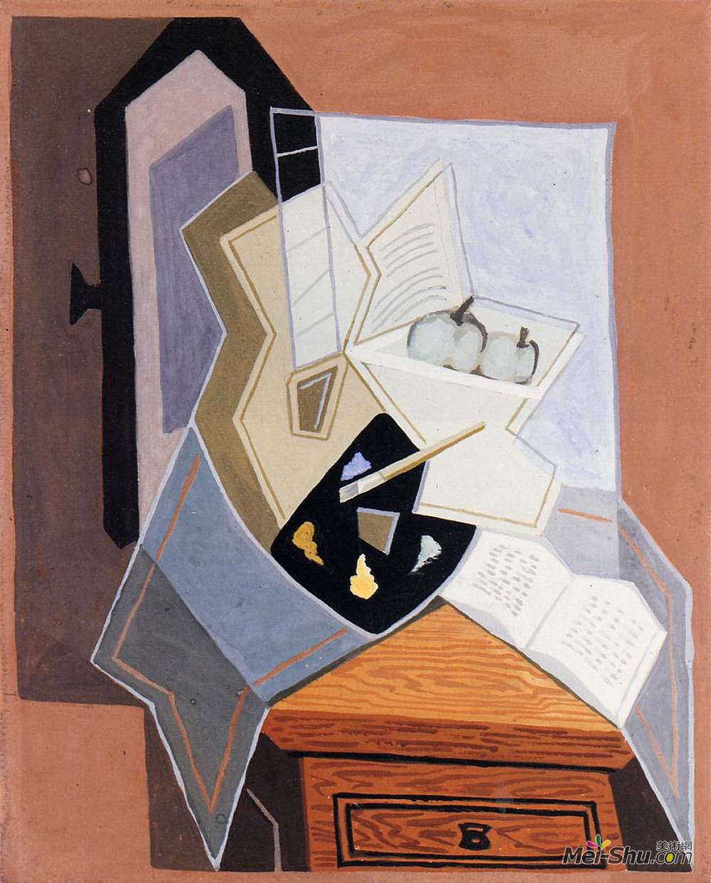 胡安·格里斯(Juan Gris)高清作品《打开窗户的静物》
