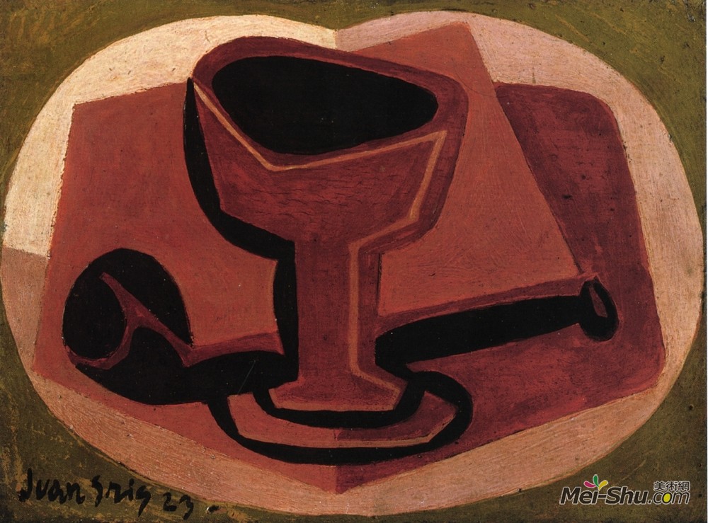 胡安·格里斯(Juan Gris)高清作品《管道与格拉斯》