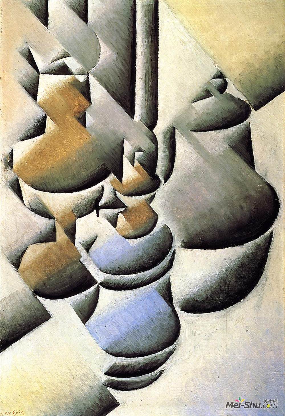 《静物与油灯》胡安·格里斯(juan gris)高清作品欣赏