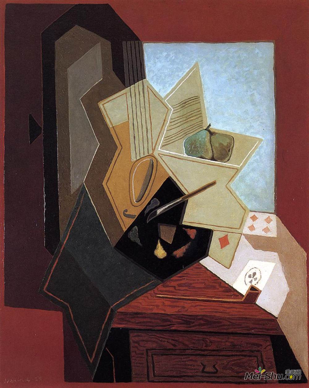 画家的窗户 艺术家:胡安·格里斯 年代:1925 风格:立体主义 类型:静物