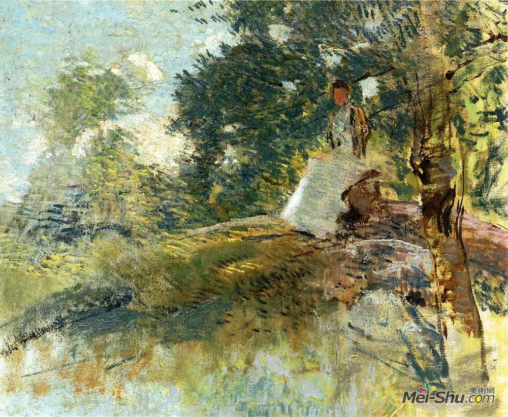 朱利安·奥尔登·威尔(Julian Alden Weir)高清作品《坐姿景观》