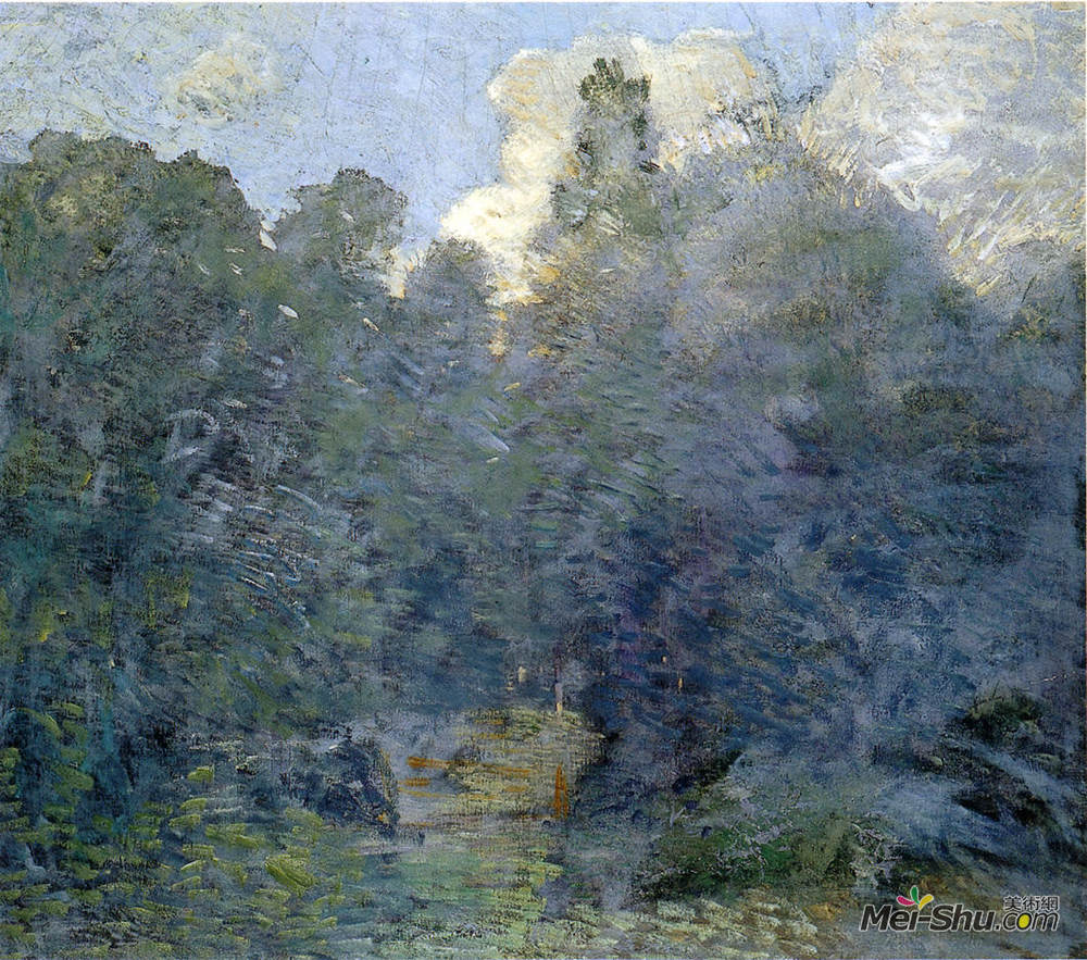 朱利安·奥尔登·威尔(Julian Alden Weir)高清作品《景观与石墙，温德姆》