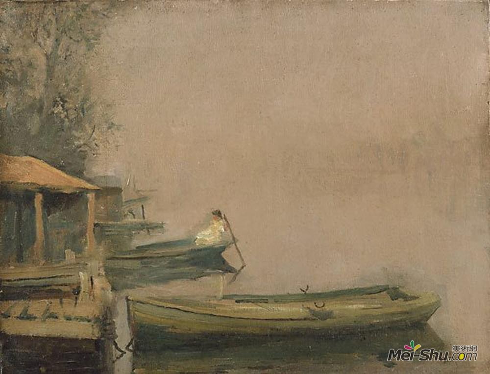 朱利安·艾斯通(Julian Ashton)高清作品《多雾的早晨，多拉溪》