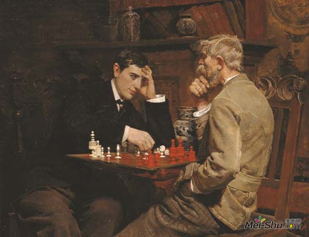 朱利安·艾斯通(Julian Ashton)高清作品《象棋游戏》