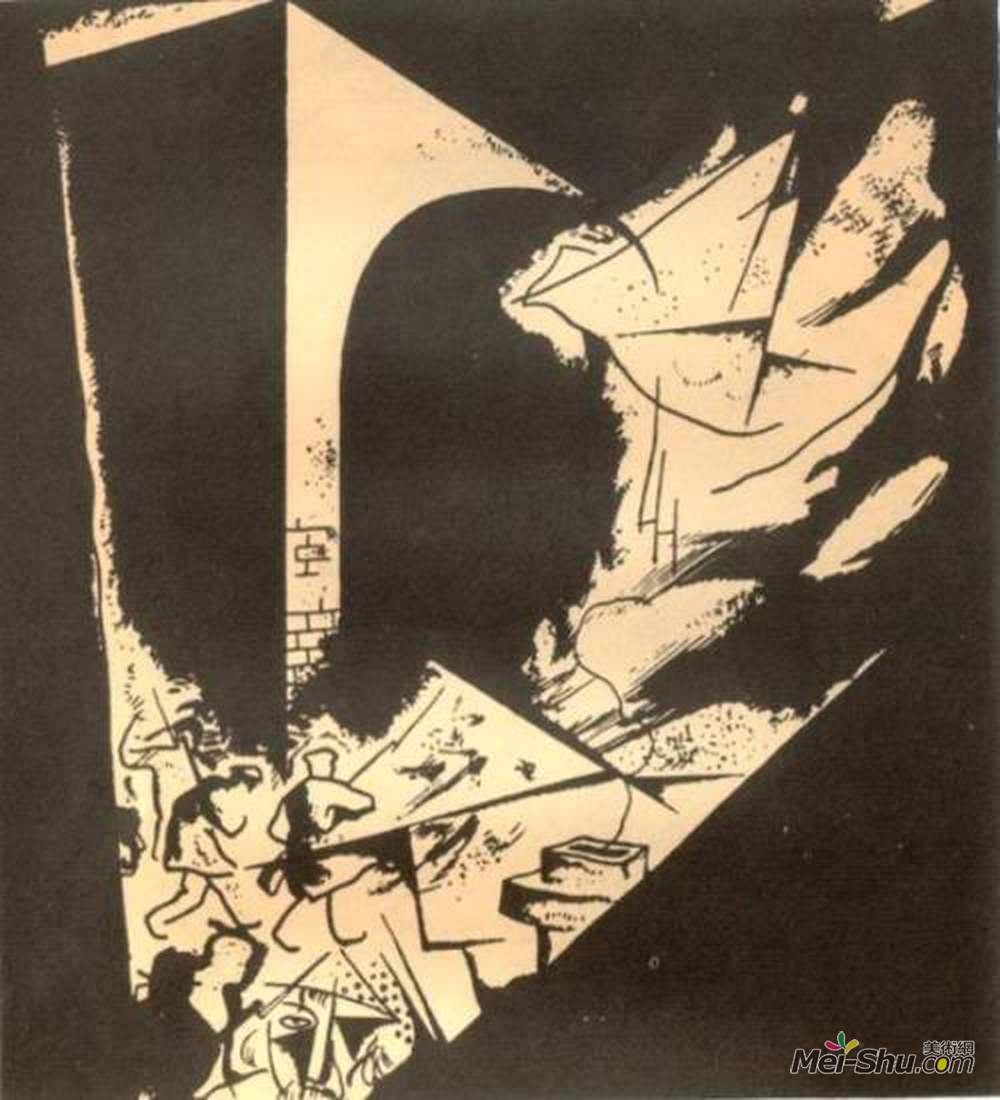 尤里·安年科夫(Jury Annenkov)高清作品《Illustration to Aleksander Blok's poem 'The》