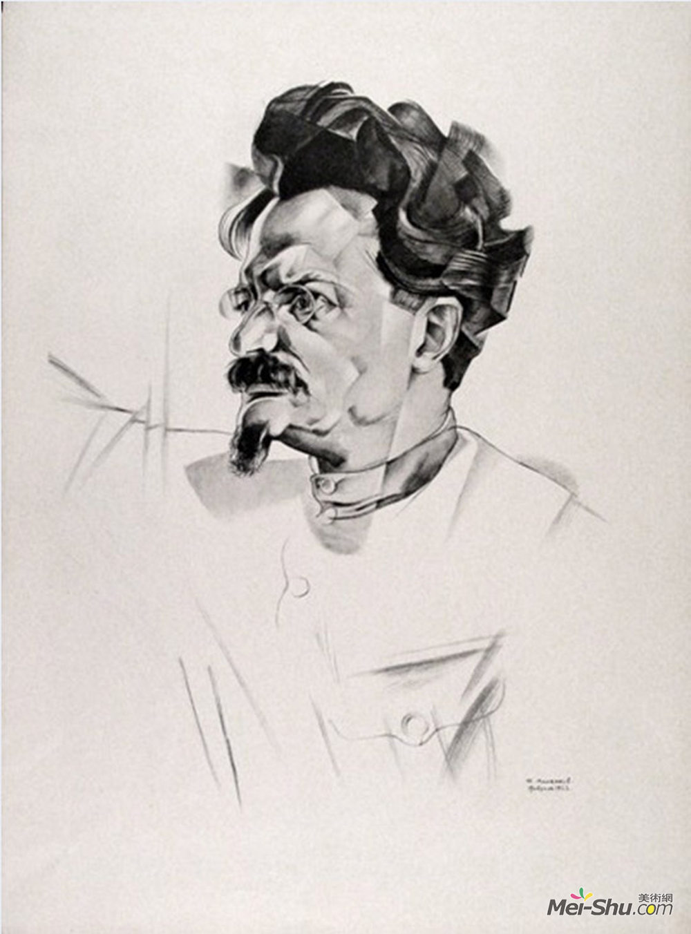 尤里·安年科夫(Jury Annenkov)高清作品《托洛茨基画像》