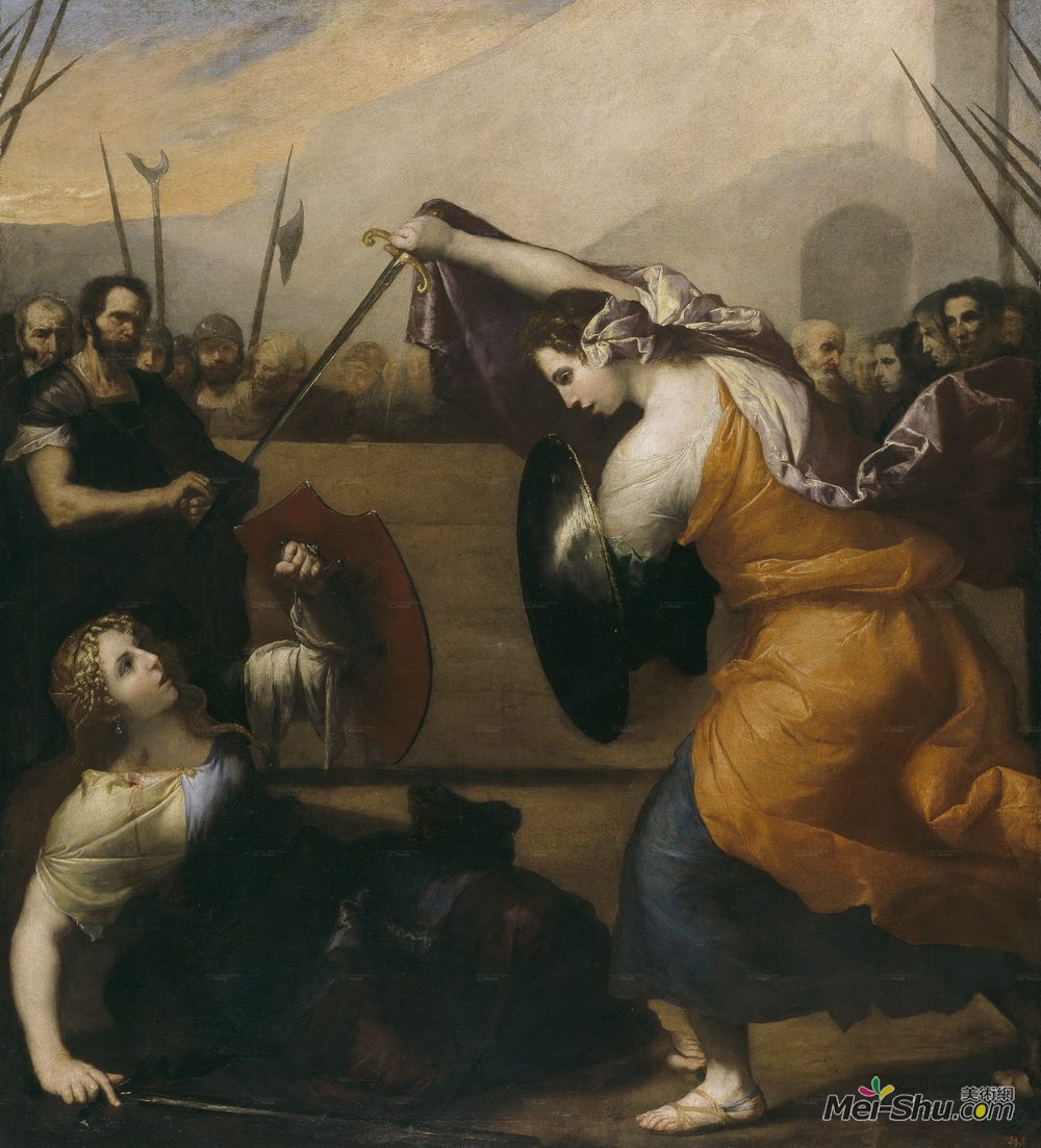 胡塞佩·德·里贝拉(Jusepe de Ribera)高清作品《The Duel of Women (The Duel of Isabella de Carazzi and Diamb》