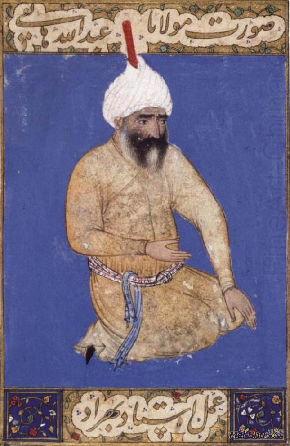 白扎德(Kamal ud-Din Behzad)高清作品《Portrait of the Poet Hatifi》