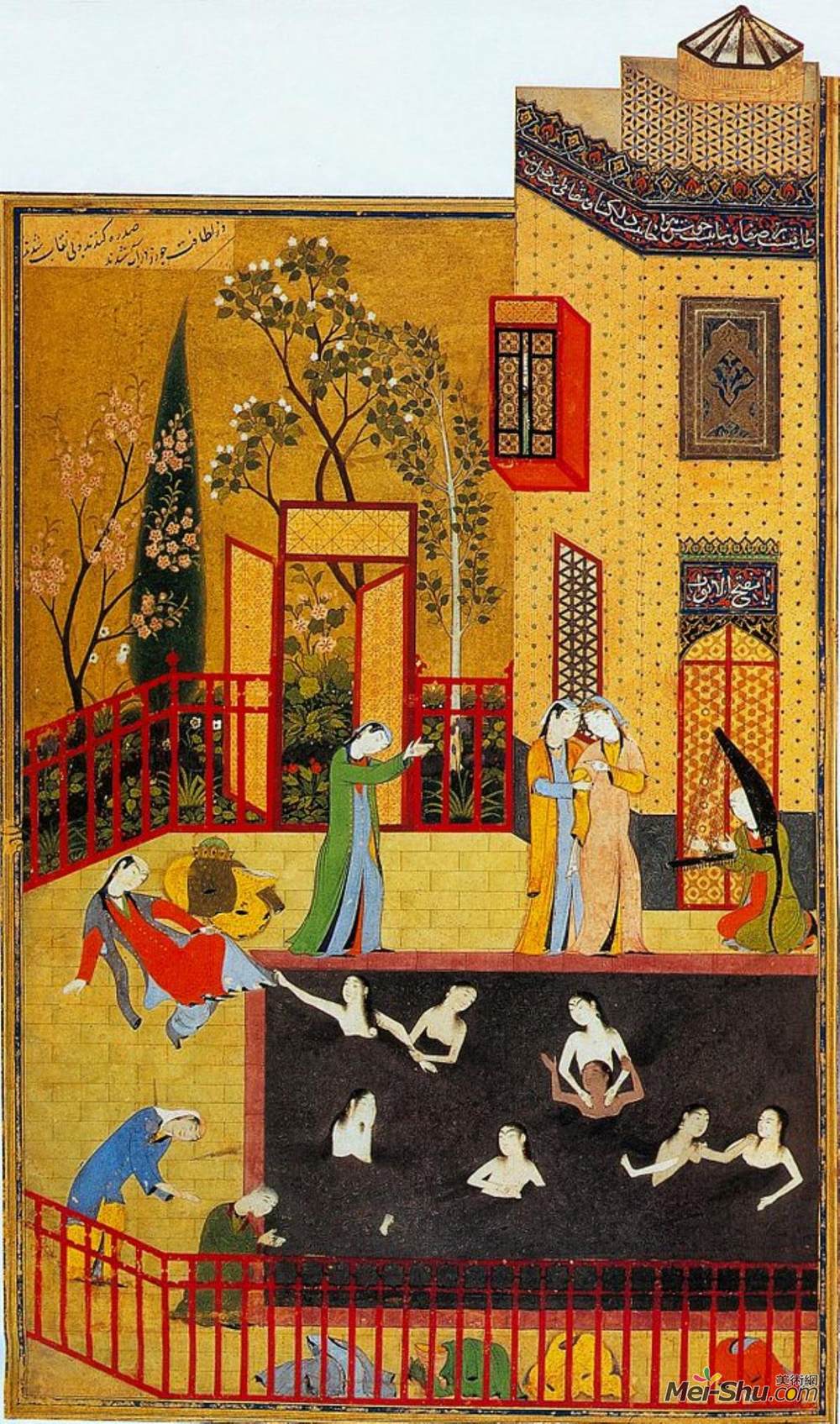 白扎德(Kamal ud-Din Behzad)高清作品《A miniature painting from the Iskandarnama》