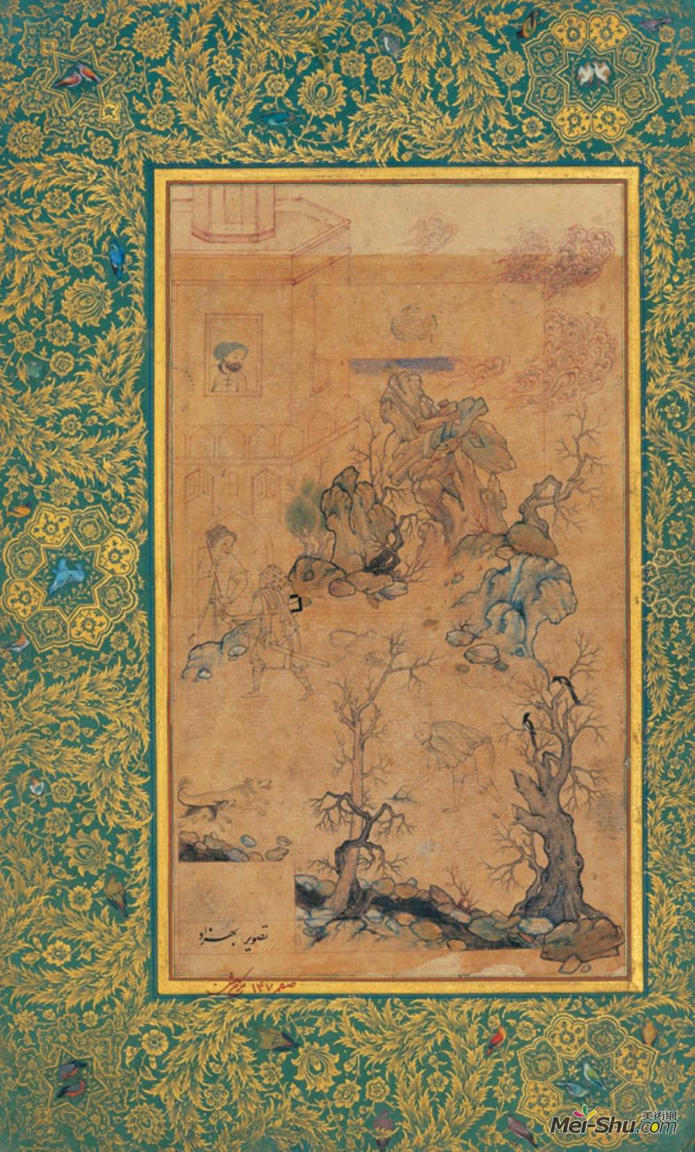 白扎德(Kamal ud-Din Behzad)高清作品《A Line from Moraqqa’-e Golshan p.147》