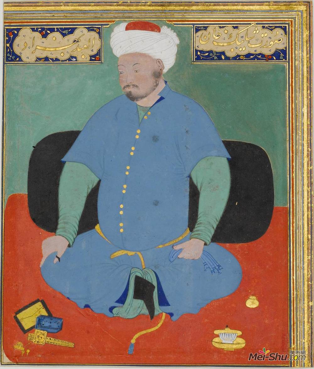 白扎德(Kamal ud-Din Behzad)高清作品《Portrait of Muhammad Shaybani》