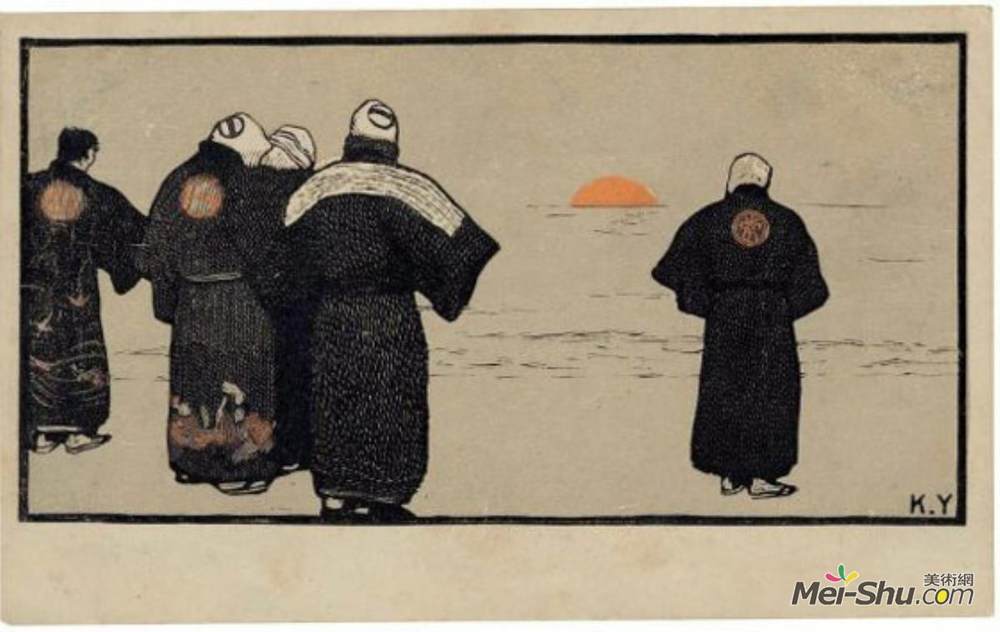 山本鼎(Kanae Yamamoto)高清作品《渔民》