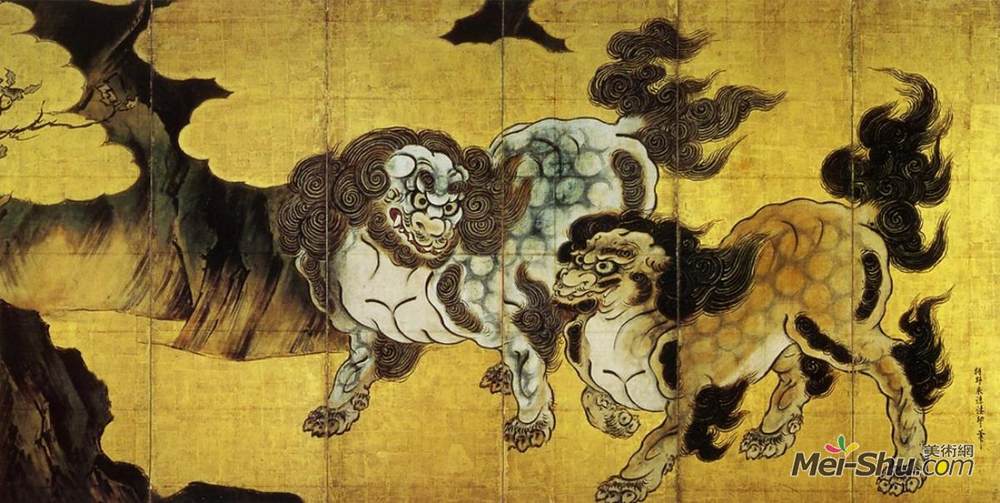 狩野永德(Kanō Eitoku)高清作品《中国狮》