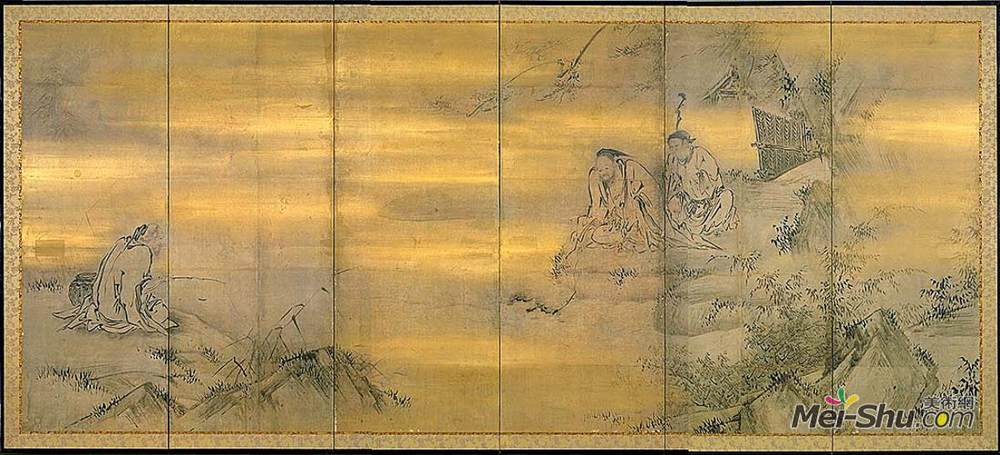 狩野永德(Kanō Eitoku)高清作品《隐士与仙女（左）》