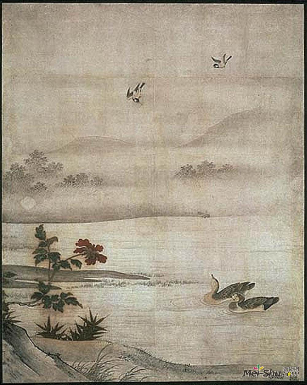 狩野元信(Kanō Motonobu)高清作品《四季花鸟》