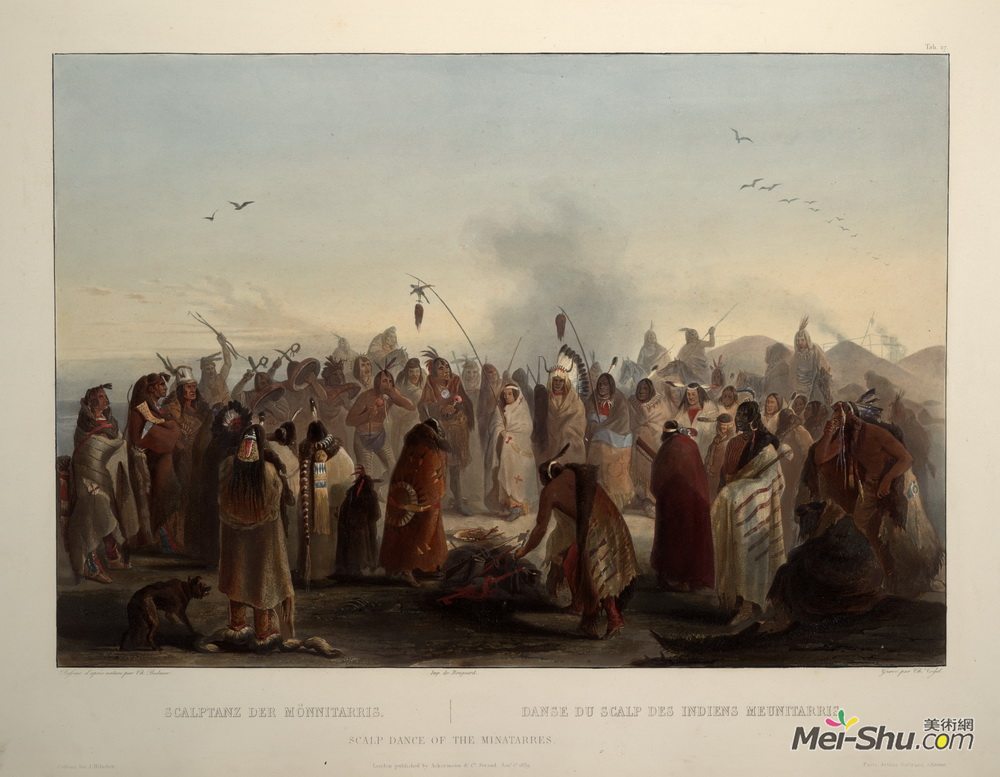 卡尔博德默(Karl Bodmer)高清作品《小人物头皮舞》