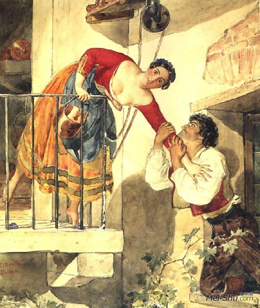 卡尔·布留洛夫(Karl Bryullov)高清作品《中断的日期》