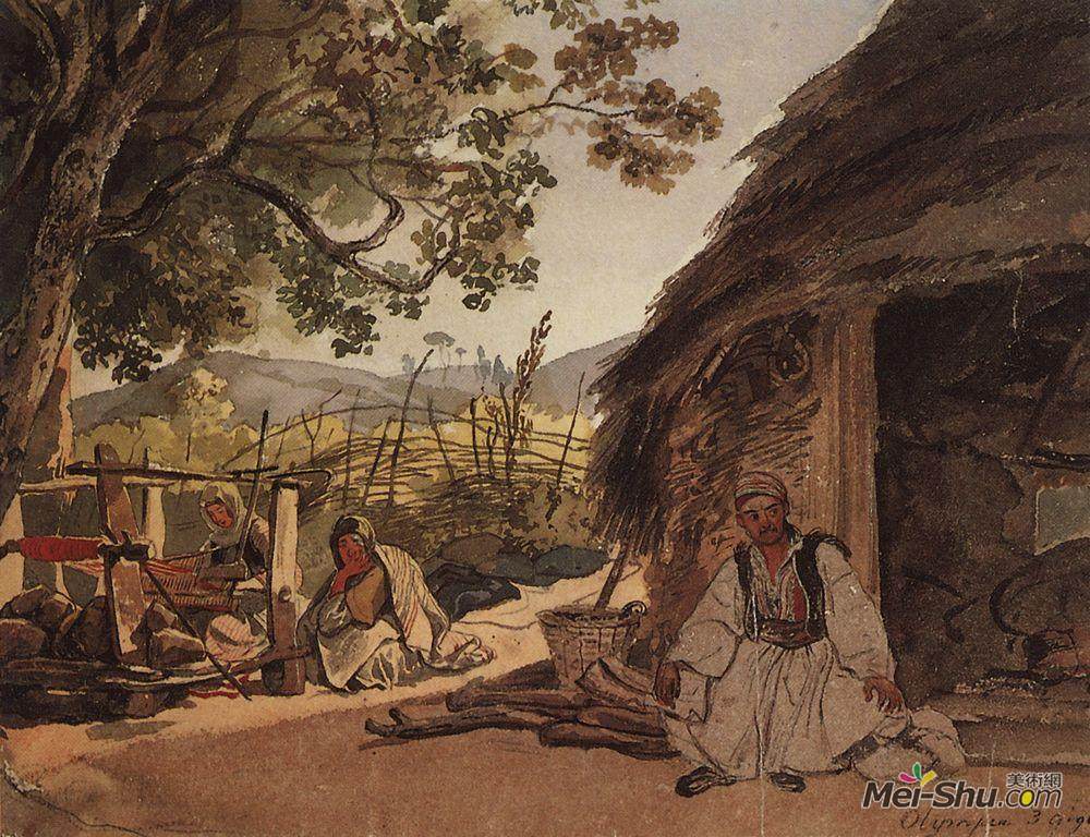 卡尔·布留洛夫(Karl Bryullov)高清作品《Greek Morning in Myraca》