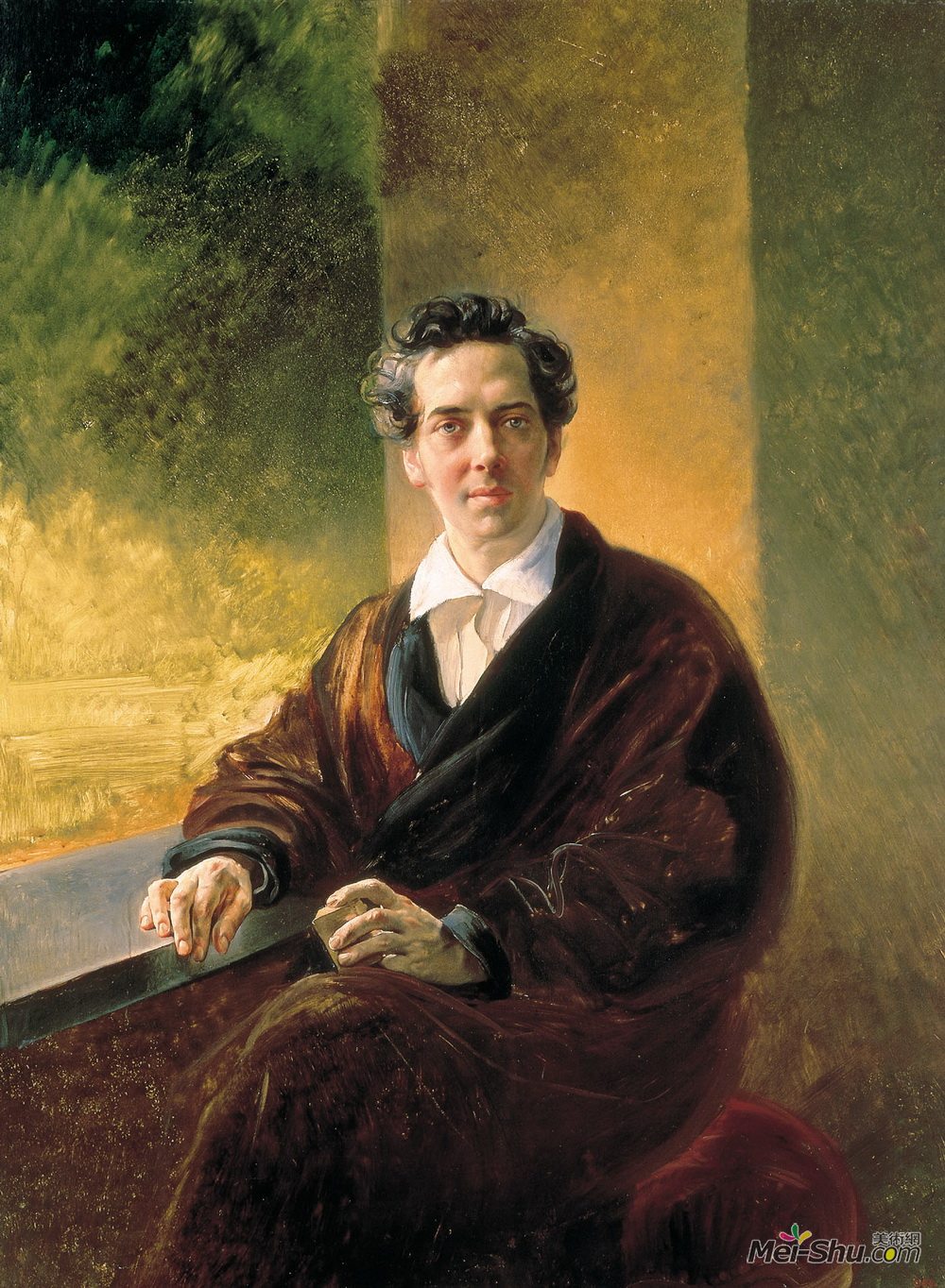 卡尔·布留洛夫(Karl Bryullov)高清作品《Portrait of Count A. A. Perovsky (the Writer Anton Pogorelsk》