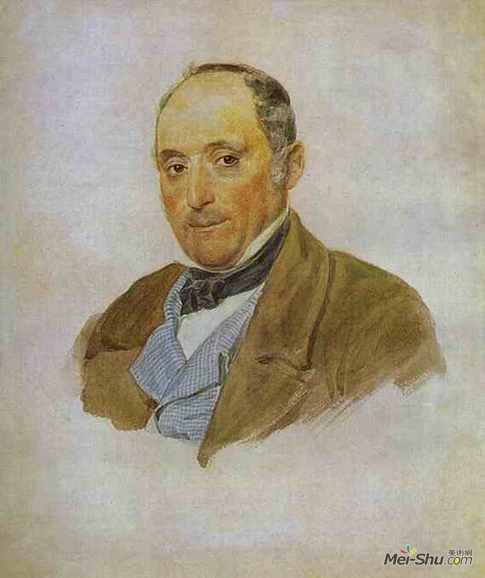 卡尔·布留洛夫(Karl Bryullov)高清作品《Portrait of a Man from the Tittoni's family》