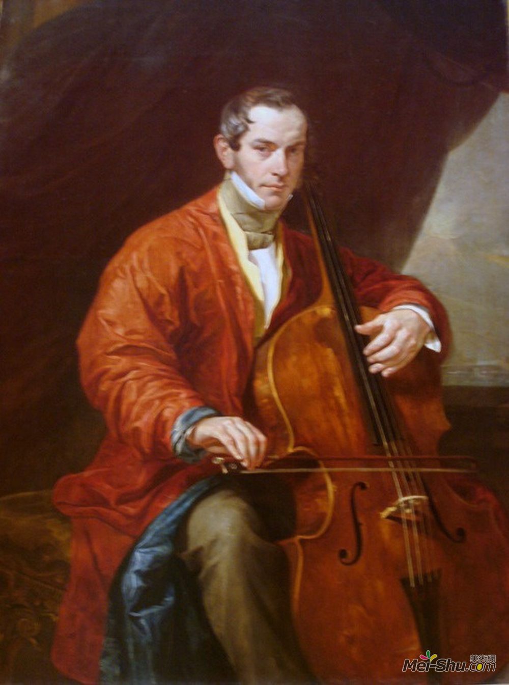 卡尔·布留洛夫(Karl Bryullov)高清作品《Portrait of a Musician M. Vielgorsky》