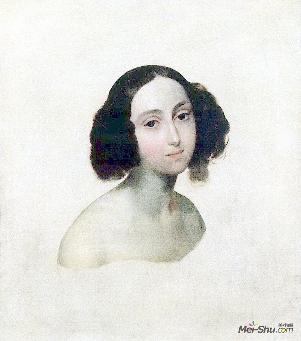 卡尔·布留洛夫(Karl Bryullov)高清作品《大公爵夫人奥尔加尼古拉耶夫娜的肖像》
