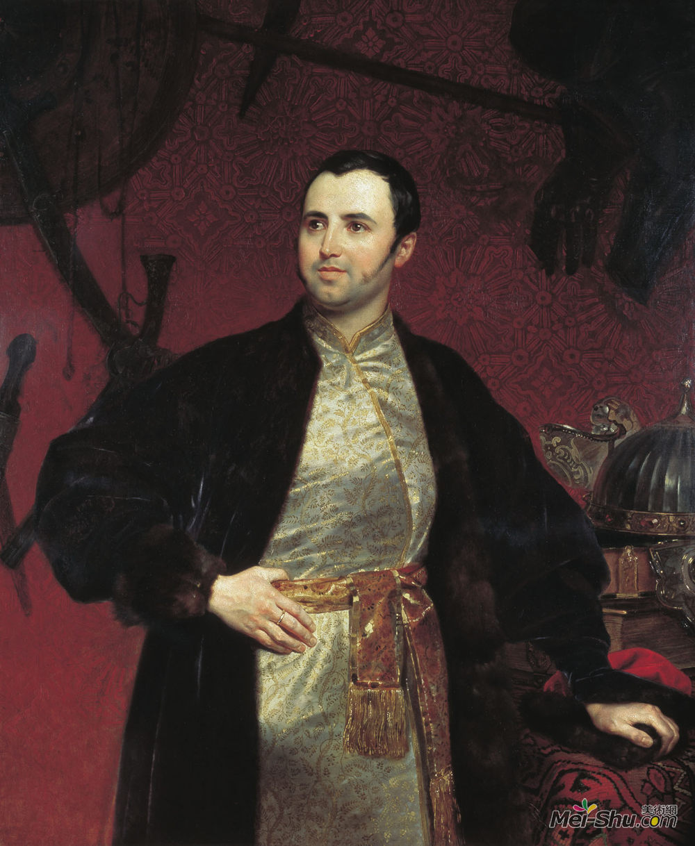 卡尔·布留洛夫(Karl Bryullov)高清作品《Portrait of M. A. Obolensky》