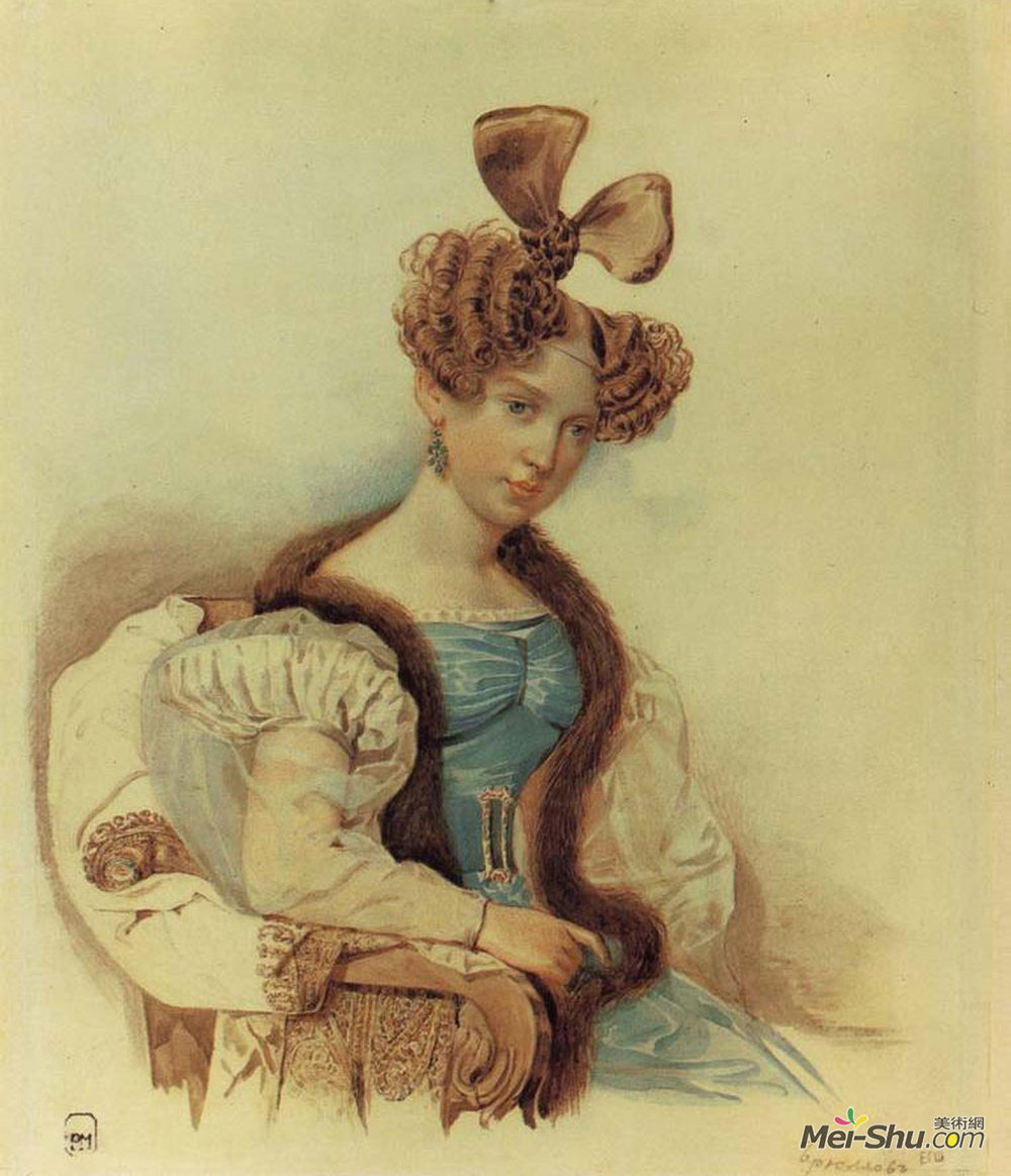 卡尔·布留洛夫(Karl Bryullov)高清作品《Portrait of S. A. Schubert》