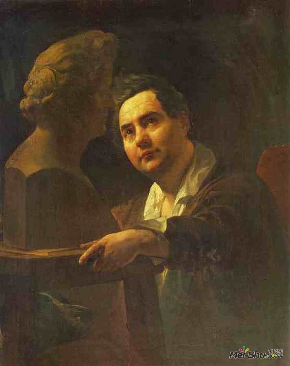 卡尔·布留洛夫(Karl Bryullov)高清作品《雕塑家画像维塔利》