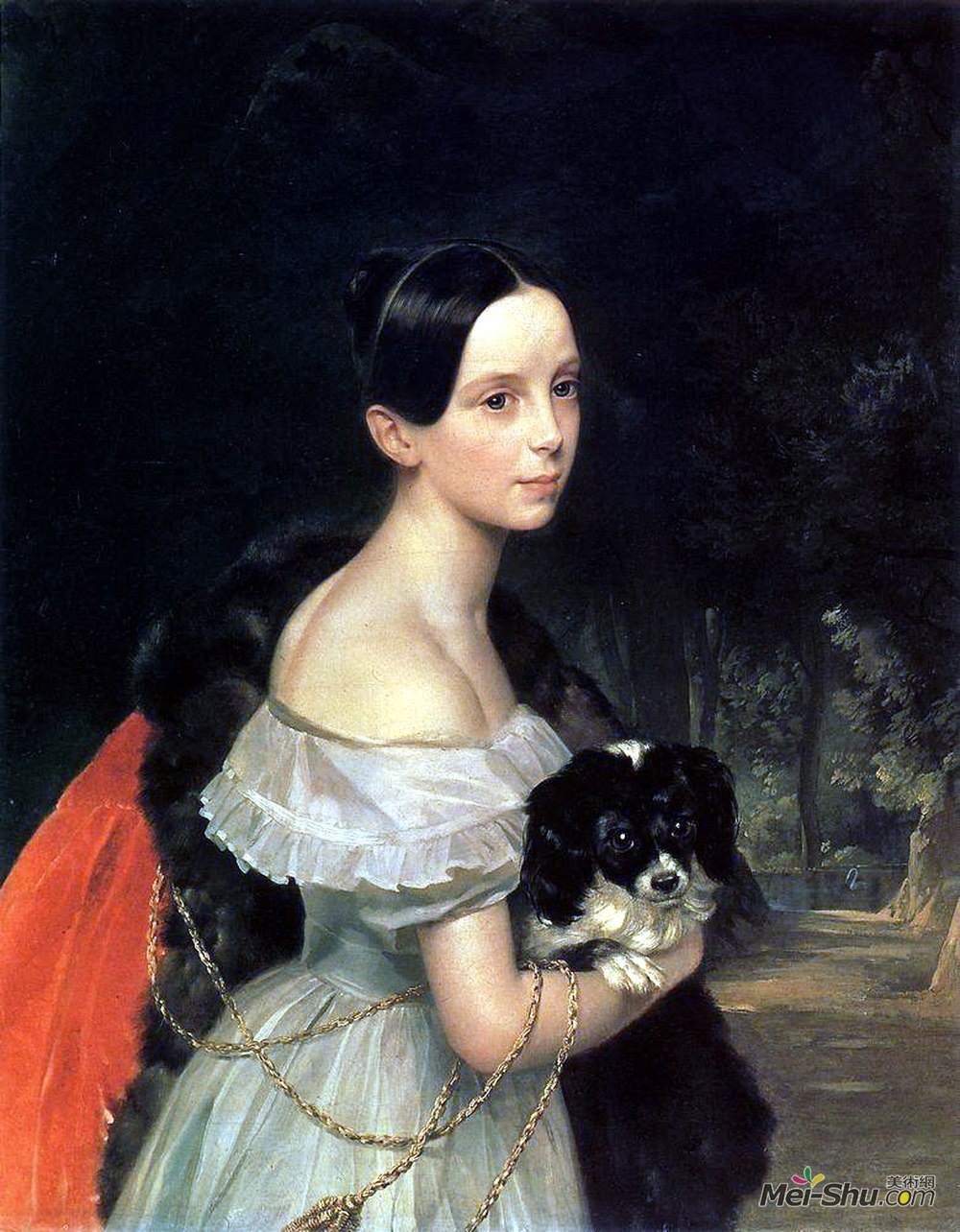 卡尔·布留洛夫(Karl Bryullov)高清作品《Portrait of U. M. Smirnova》