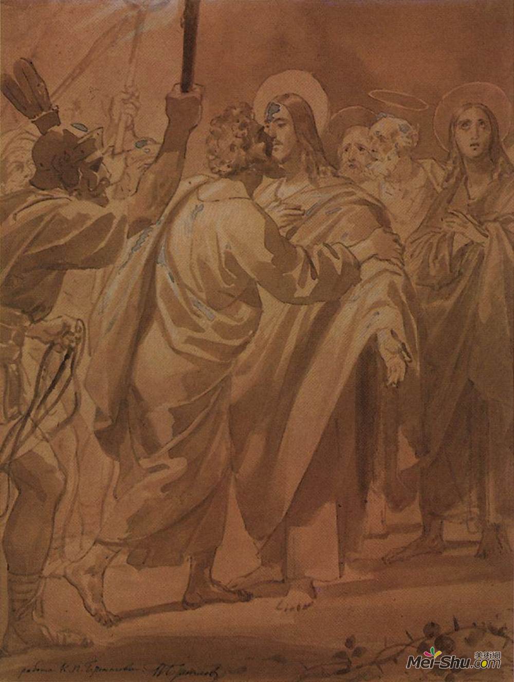 卡尔·布留洛夫(Karl Bryullov)高清作品《犹大之吻》