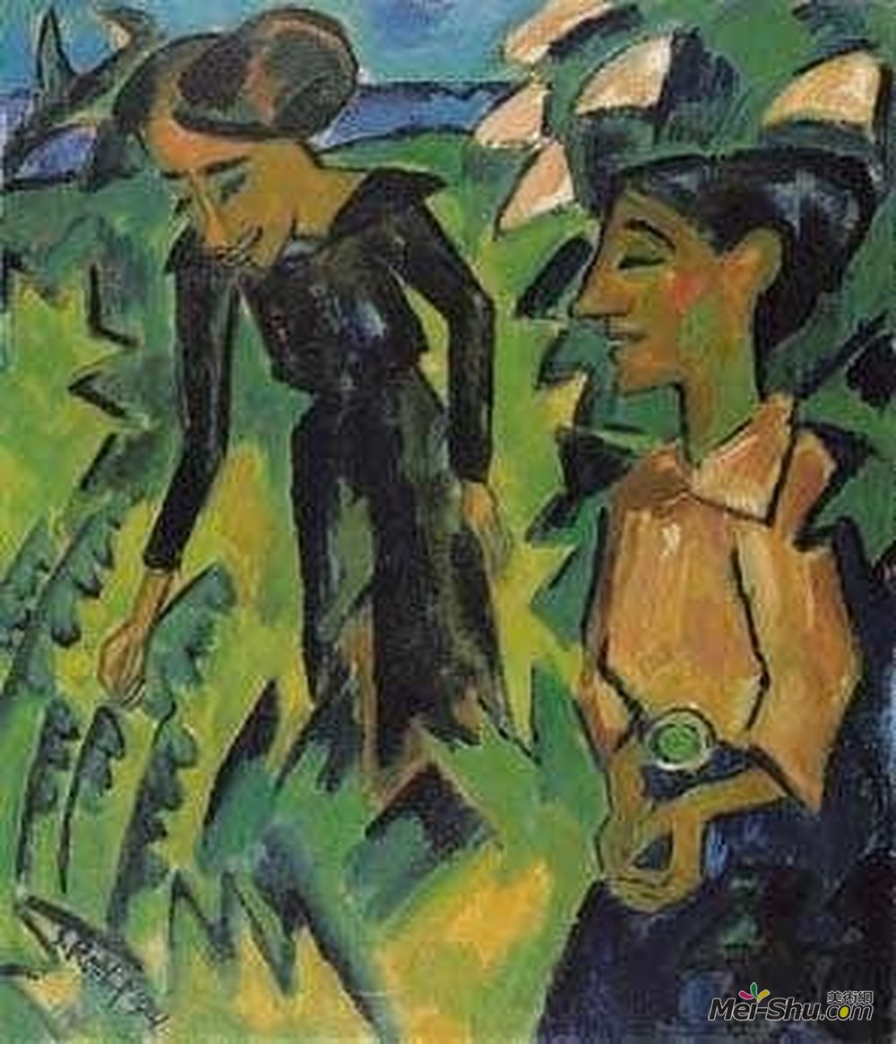 《两个女人》卡尔施密特 罗特鲁夫(karl schmidt-rottluff)高清作品