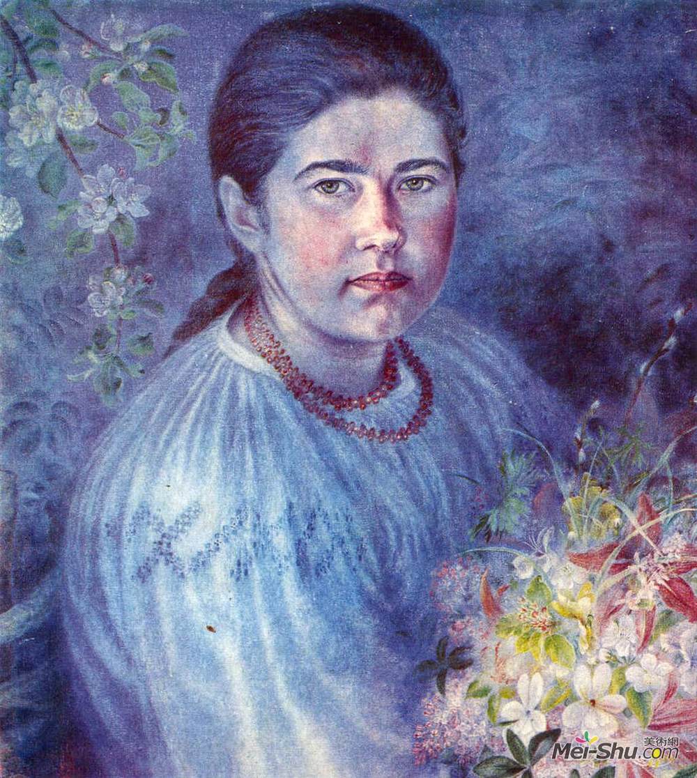 卡特尼亚比洛克(Kateryna Bilokur)高清作品《Portrait of Nadia Bilokur》