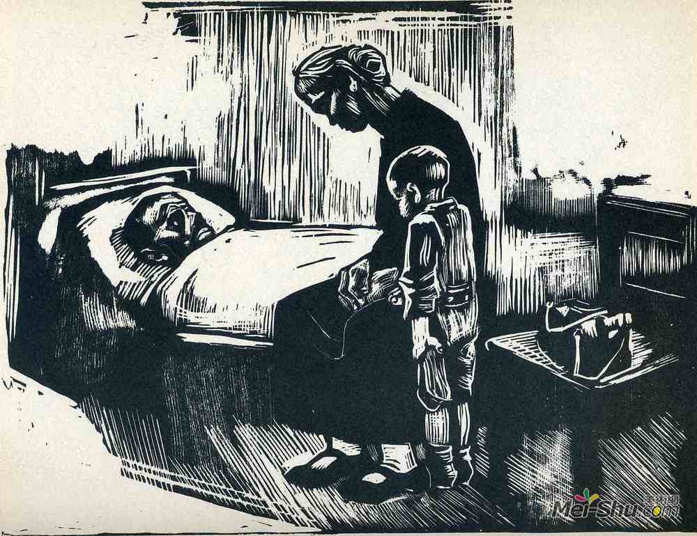 凯绥·珂勒惠支(Kathe Kollwitz)高清作品《医院就诊》